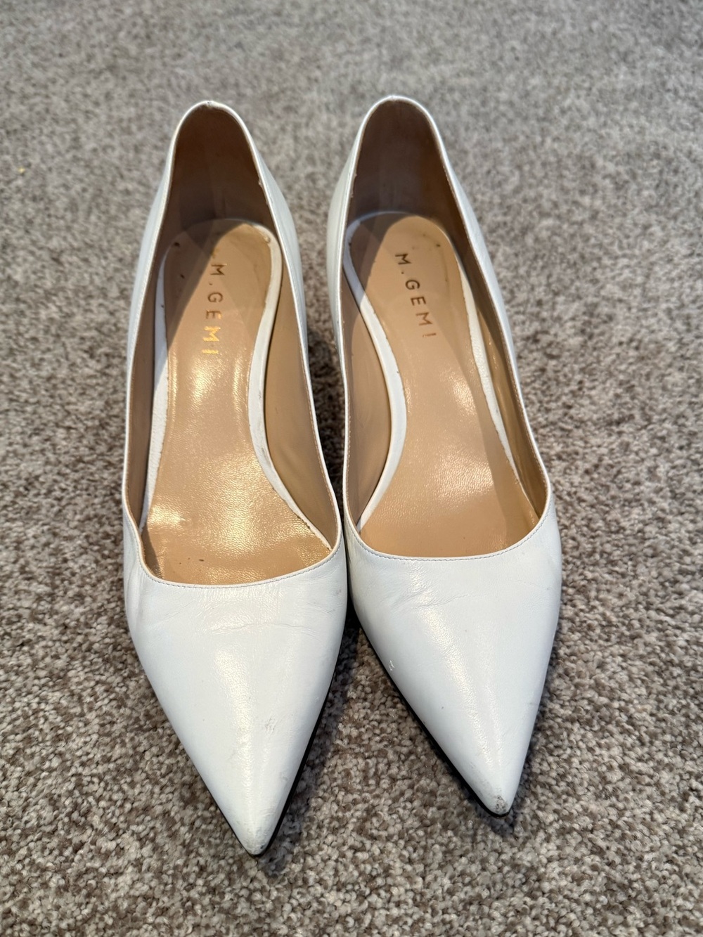 M.Gemi White Leather Shoes Women’s Size 37.5 – Made in Italy